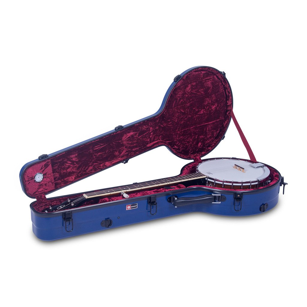 Crossrock Crf1000Bjnvbl Fiberglass Banjo Case, Fit For 5-Sting Resonator, Backpack Style In Navy Blue