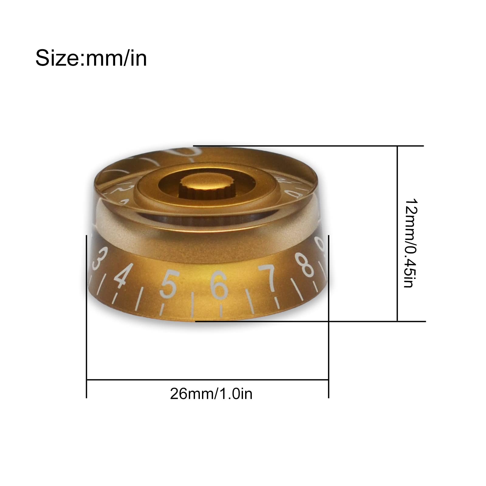 Saphue Guitar 4Pcs Speed Control Knobs For Electric Guitar Guitar Pots Tone Volume Knobs Buttons (Gold)