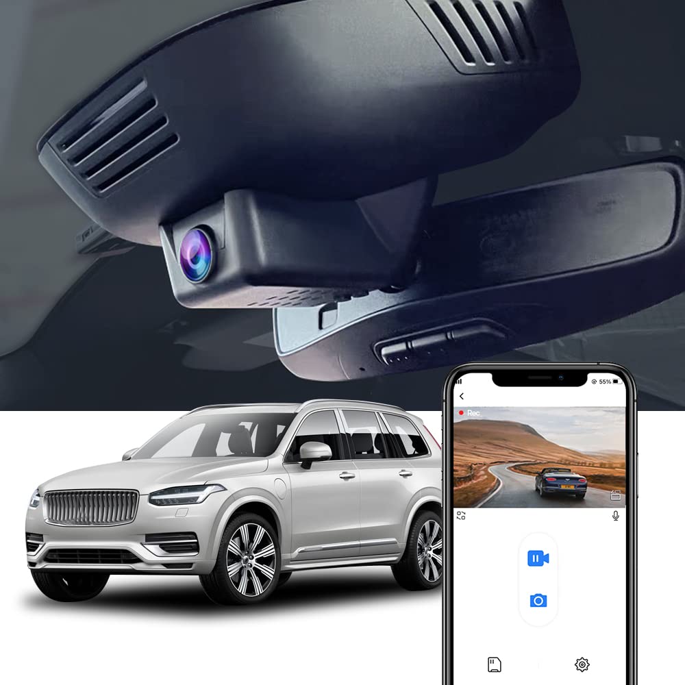 Fitcamx 4K Dash Cam For 2023 2024 2025 Volvo Xc90 B5 B6 T8 (Model B), Integrated Oem Look, Ultra Hd 2160P Video, Loop Recording,