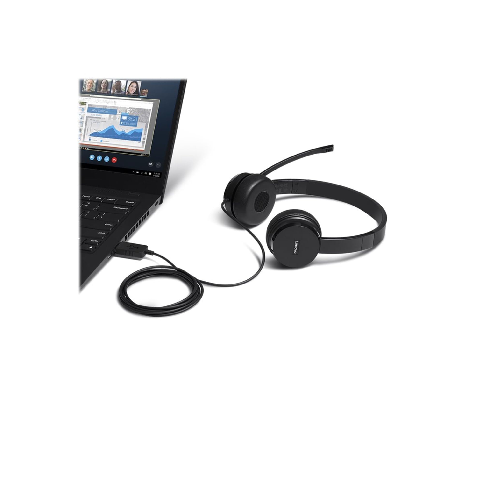 Lenovo 100 Headset   Stereo   Usb   Wired   Over The Head   Binaural