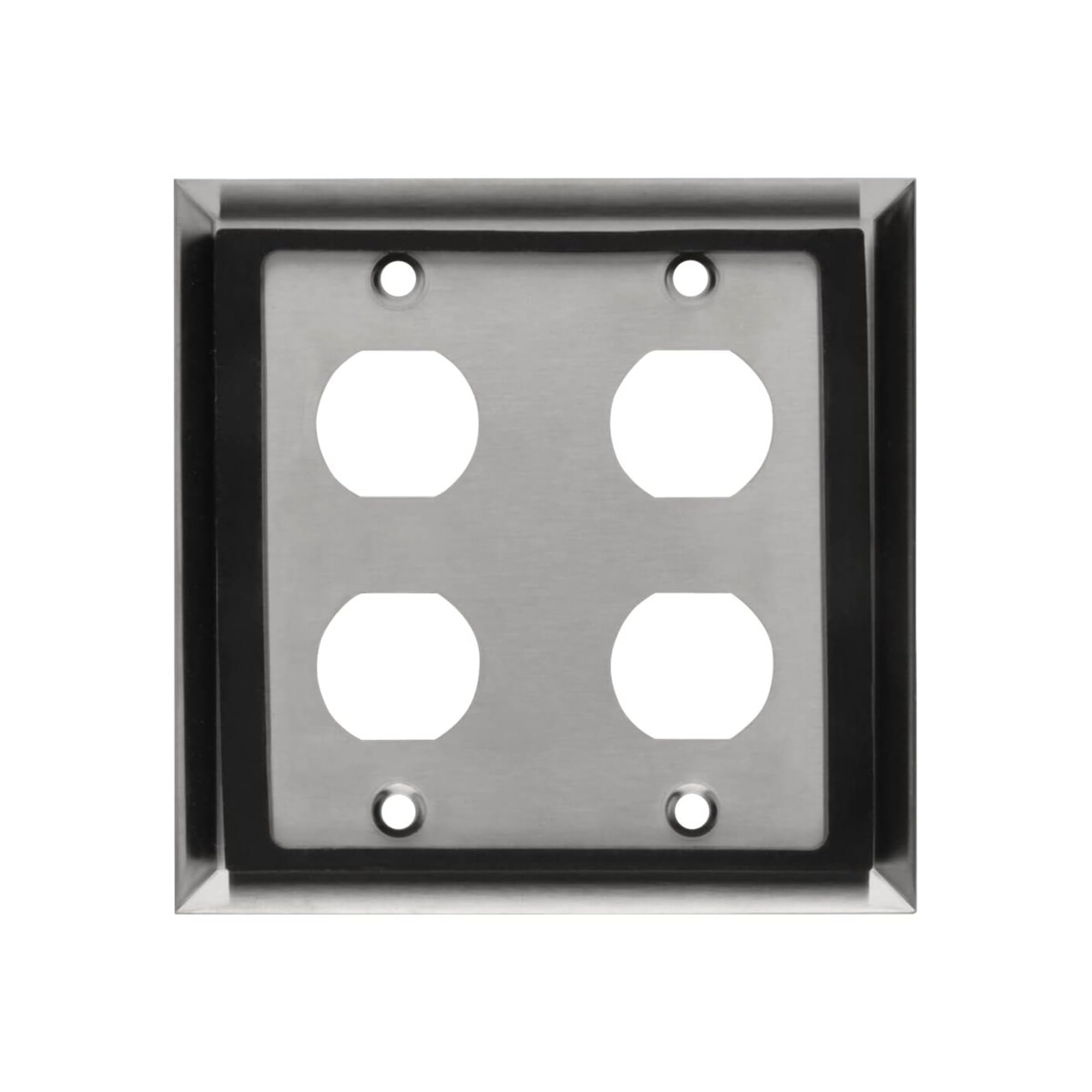 Tripp Lite Rj45 Bulkhead Wall Plate, 4 Cutout, Industrial, Metal   Stainless Steel, Ip44, Double Gang, Taa (N206 Fp04 Ind),Silve