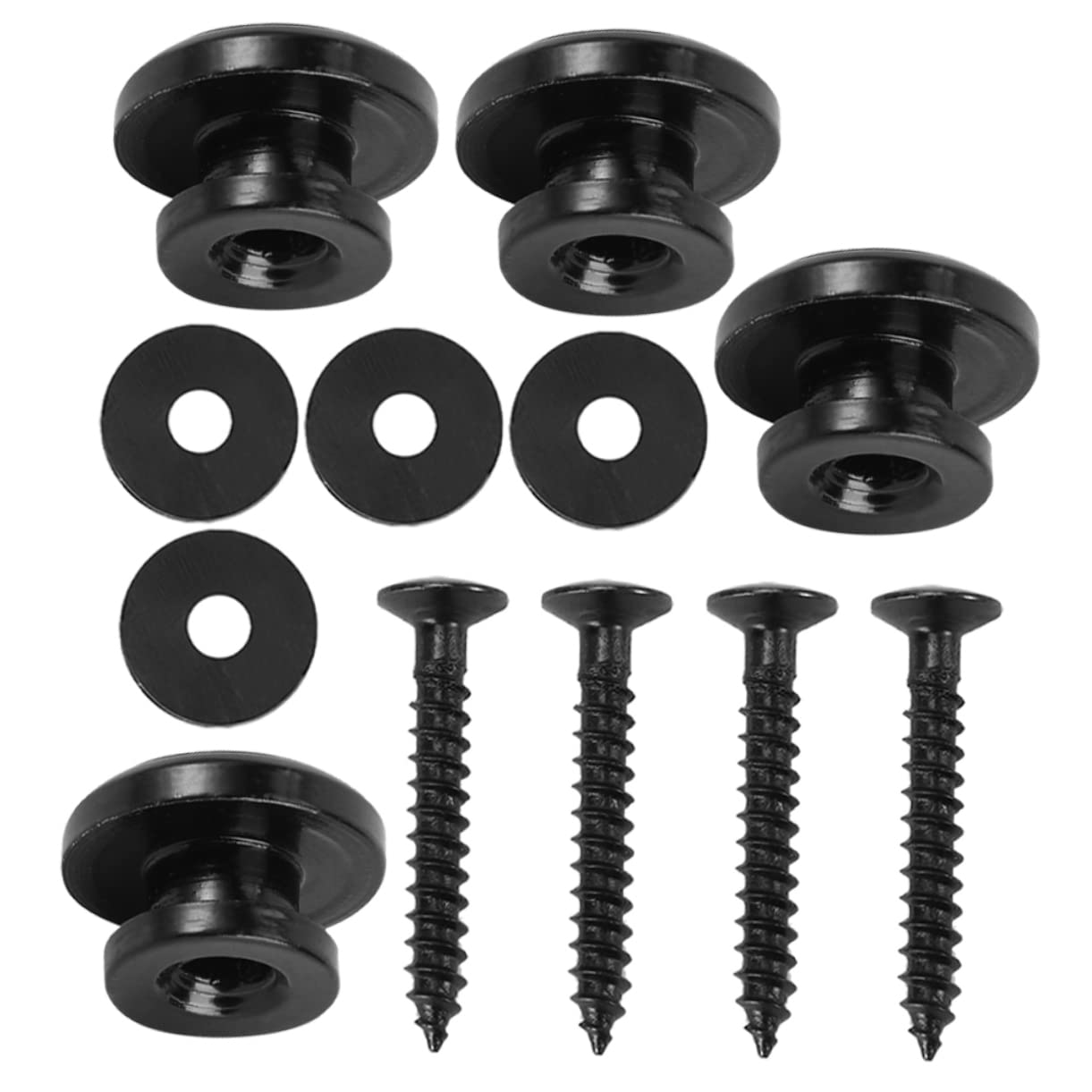 NULYLU 4set Guitar Strap Lock Metal Strap Buttons Screws for Electric Guitar Bass skid Design for Random Colors Easy to Install