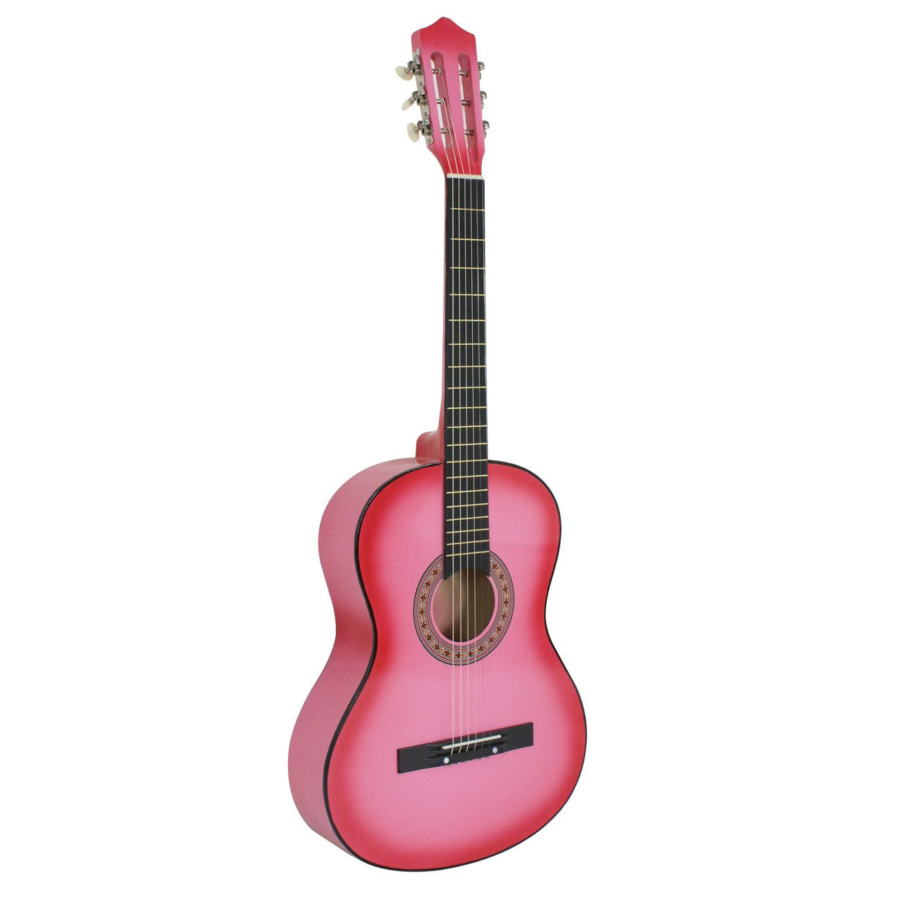 Smartxchoices 38'' Acoustic Guitar Bundle With Gig Bag Strap Pitch Pipe Extra Strings Set Pick Pink 6 String For Beginners Start