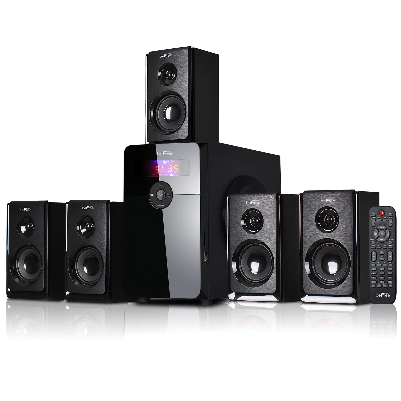 Befree Sound 5.1 Channel Bluetooth Surround Sound Speaker System In Black
