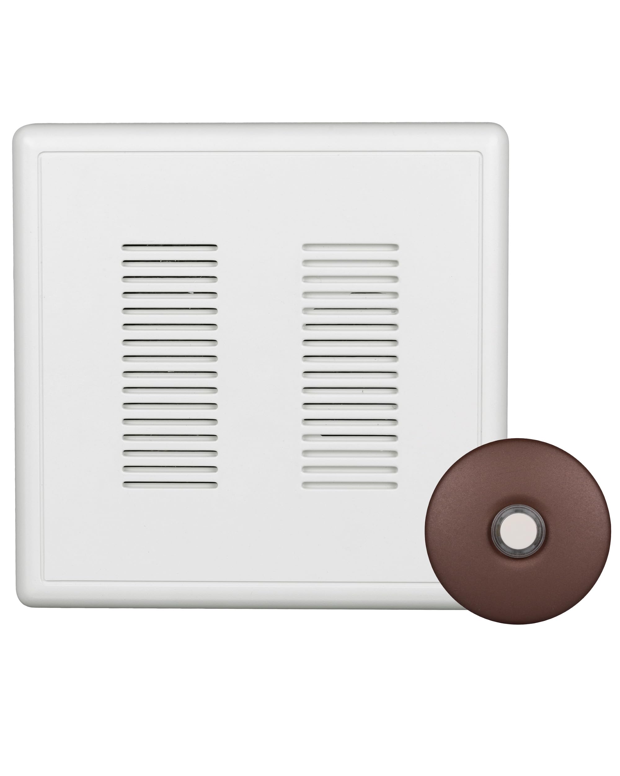 Primechime Plus 2 Electric Doorbell Kit   Doorbells For Home   Includes Selectable Ring Chimes   Stucco Button, Architectural Br