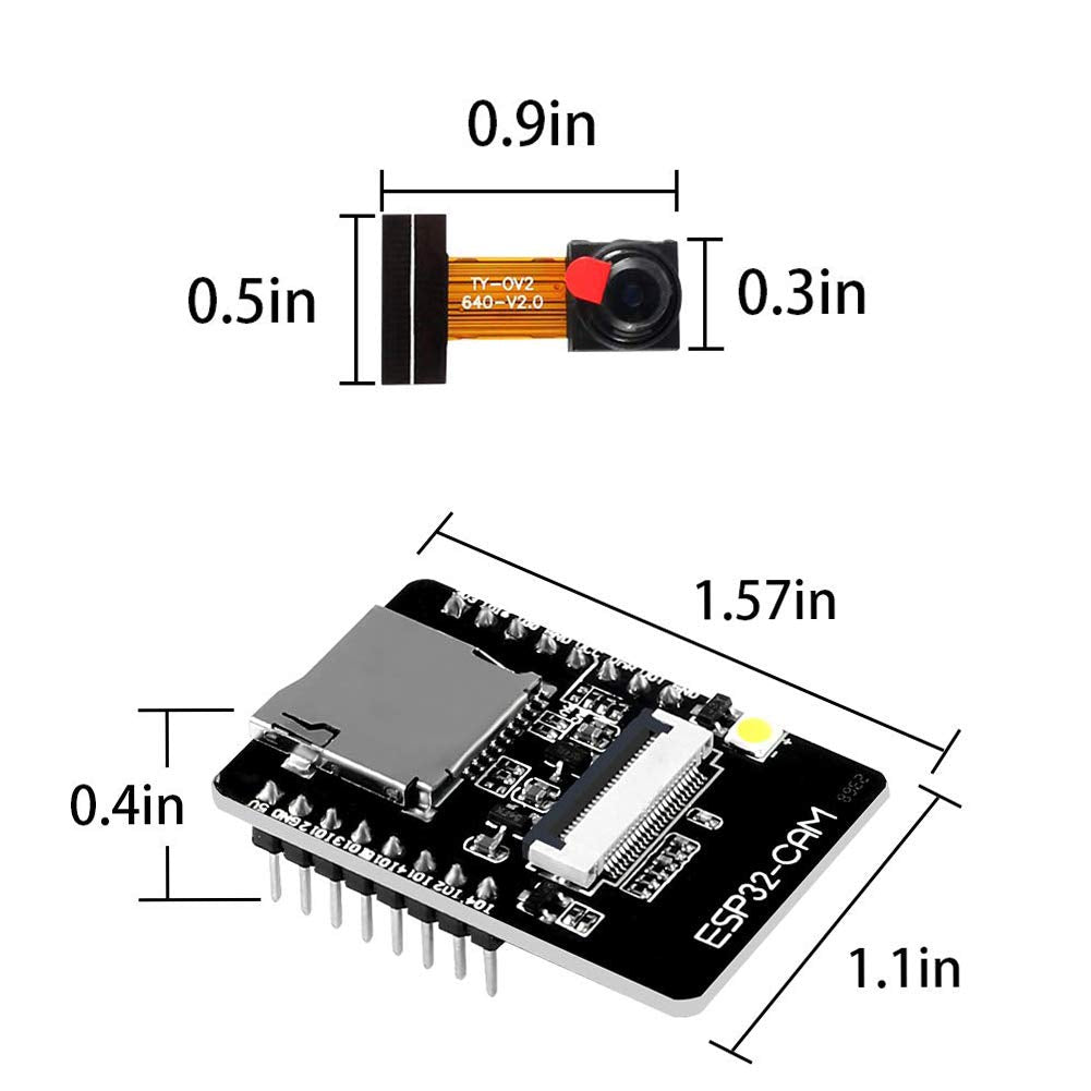 Aitrip 5 Pack Esp32 Cam Wifi + Bluetooth Module Development Board With Ov2640 Camera Modulew For Arduino Raspberry Pi