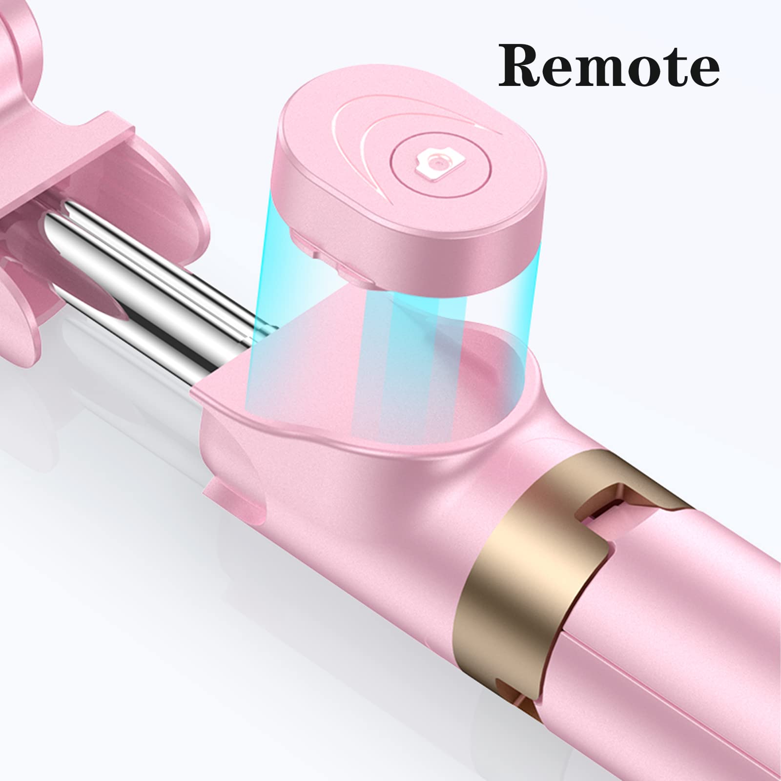 MQOUNY Selfie Stick Tripod with Dual LED Ring Light & Wireless Remote - Compatible with iPhone, Samsung Galaxy, and Smartphones - White