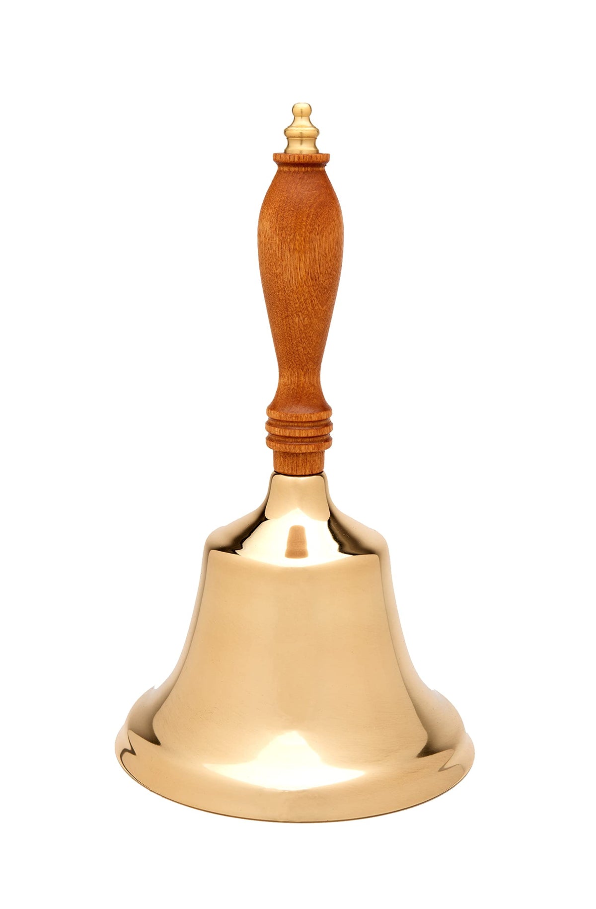 Bevin Bells Solid Brass Hand Bell | 10Hb | New England Hardwood Handle | Elegant Hand Call Bell | Noise Makers | Loud Brass Bell