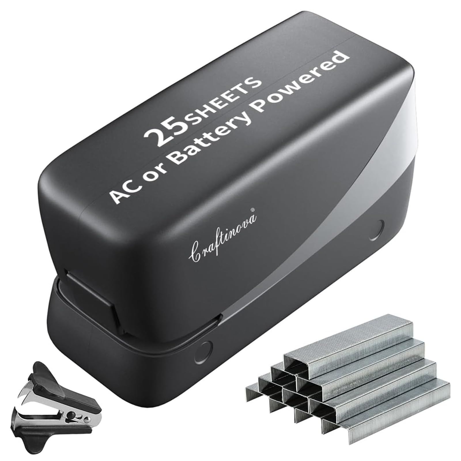 Craftinova Electric Stapler, 25 Sheet Automatic Stapler, Include 2000 Staples and 1 Staple Remover, Jam Free Stapler, Profession