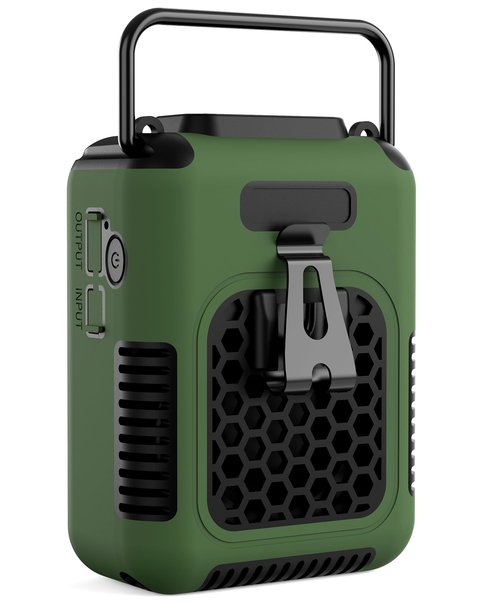 Koonie Waist Clip Fan Portable with Light, 10000mAh Rechargeable Hands-free Personal Body fan Lasts 30hrs, USB Port Power Supply