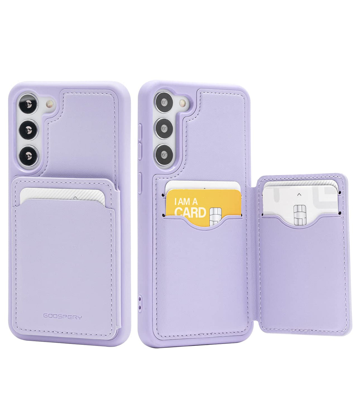 Goospery Galaxy S23 Plus Wallet Case - 5 Card Holder, Slim Pu Leather, Magnetic Closure, Shockproof Full Cover - Lavender Purple