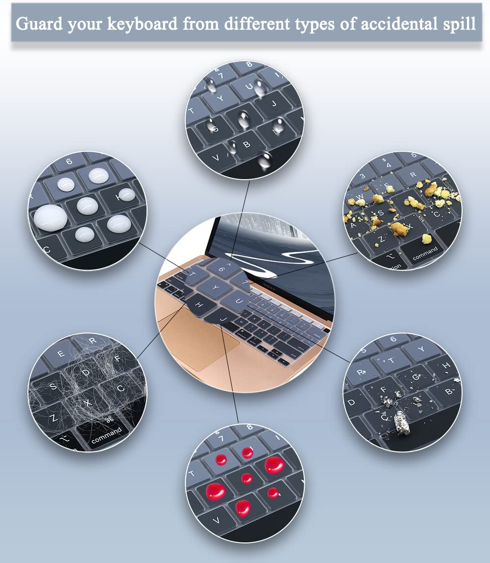 Silicone Keyboard Cover Skin For Macbook Air 13 Inch A2337 M1 Chip Released In 2020 Touch Id & Retina Display Us Version Ultra T