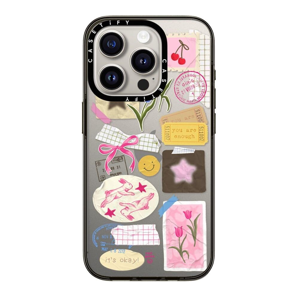 Casetify Compact Iphone 15 Pro Case [2X Military Grade Drop Tested / 4Ft Drop Protection]   You Are Stars Collage   Clear Black