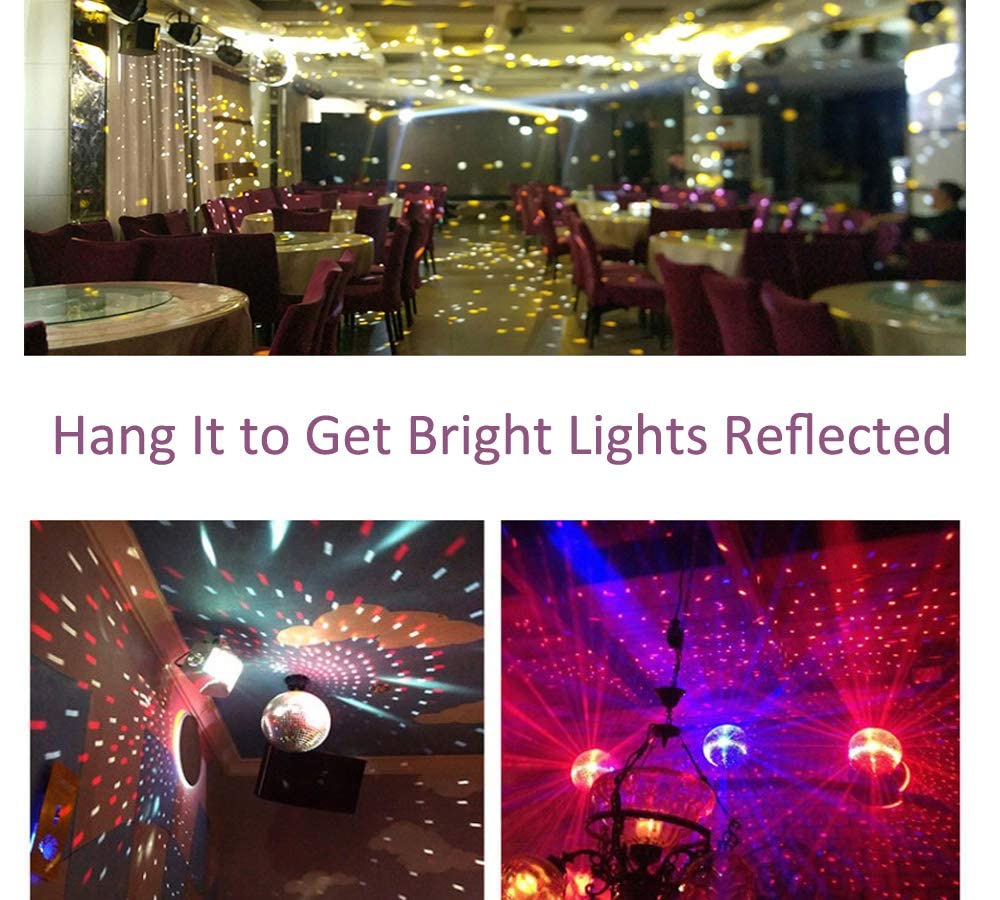 8'' Mirror Disco Ball Great For A Party Or Dj Light Effect Christmas