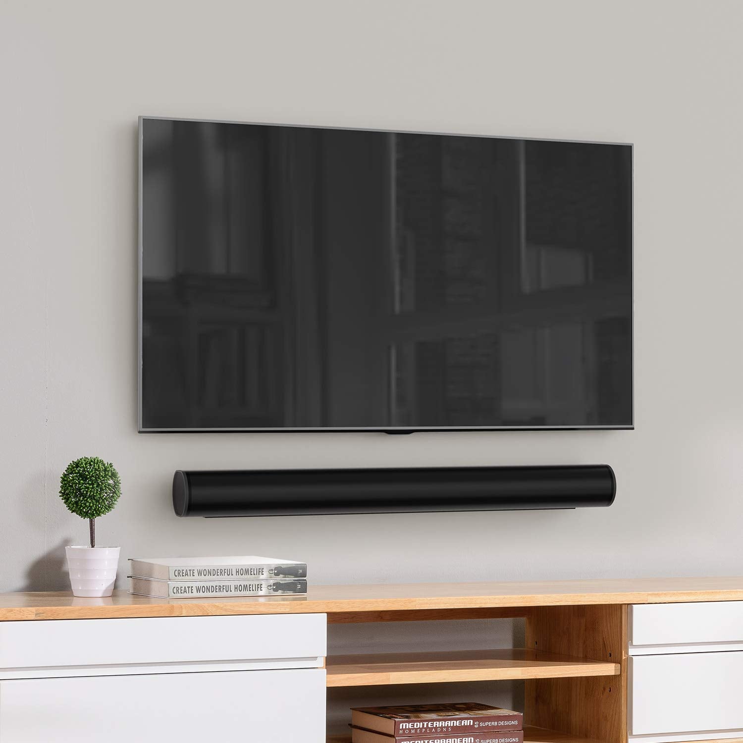 WALI Soundbar Mount for Sonos Arc and Sonos Arc Ultra   Sound bar Wall Mount Bracket, Minimalist Design, Perfect for Under TV Installation, Black