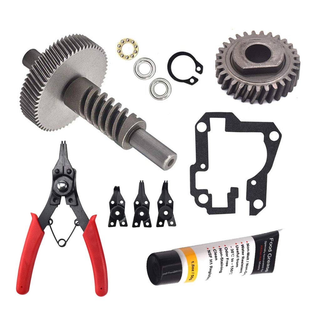 Handytek 9709231 Wp9709231 Worm Gear & 9706529 W11086780 Gear Kit   Compatible With Whirlpool Stand Mixer   Replace Ap3085342, 905384, Ap3854320, 9703446, 9703699 Have Circlip Pliers & 1.8 Oz Greases