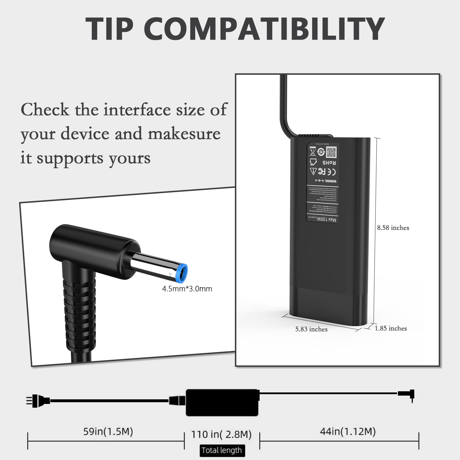 135W Laptop Charger For Hp Spectre X360 15 16 2 In 1 16T F100 15T Df100 15 Df000 16 F000 Business Laptop Hp Pavilion Gaming 15 1