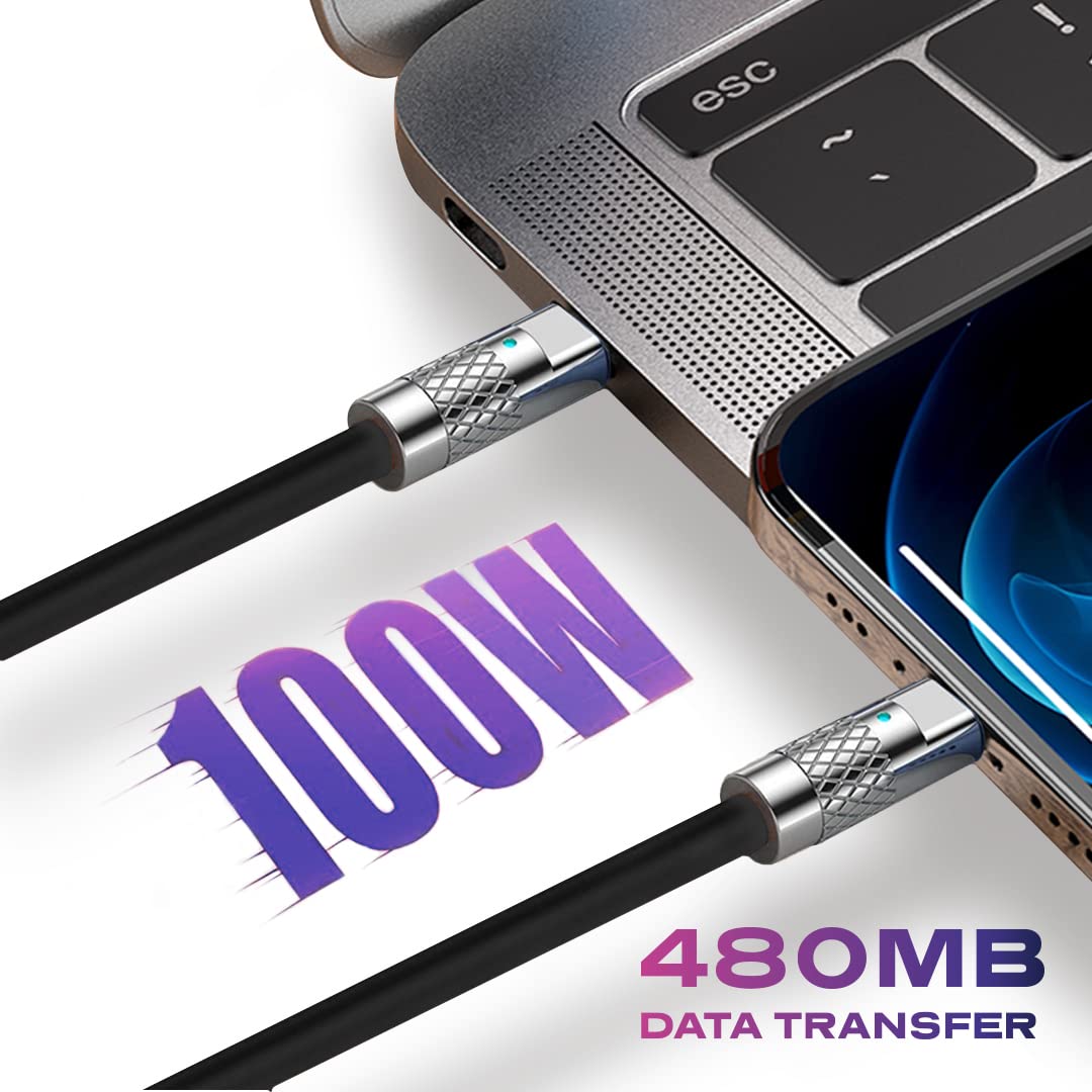 Statik Tsumocharge Usb C To Usb C Cable 100W Fast Charging Cable   Heavy Duty Unbreakable Silicone, Supports Data Transfer Type