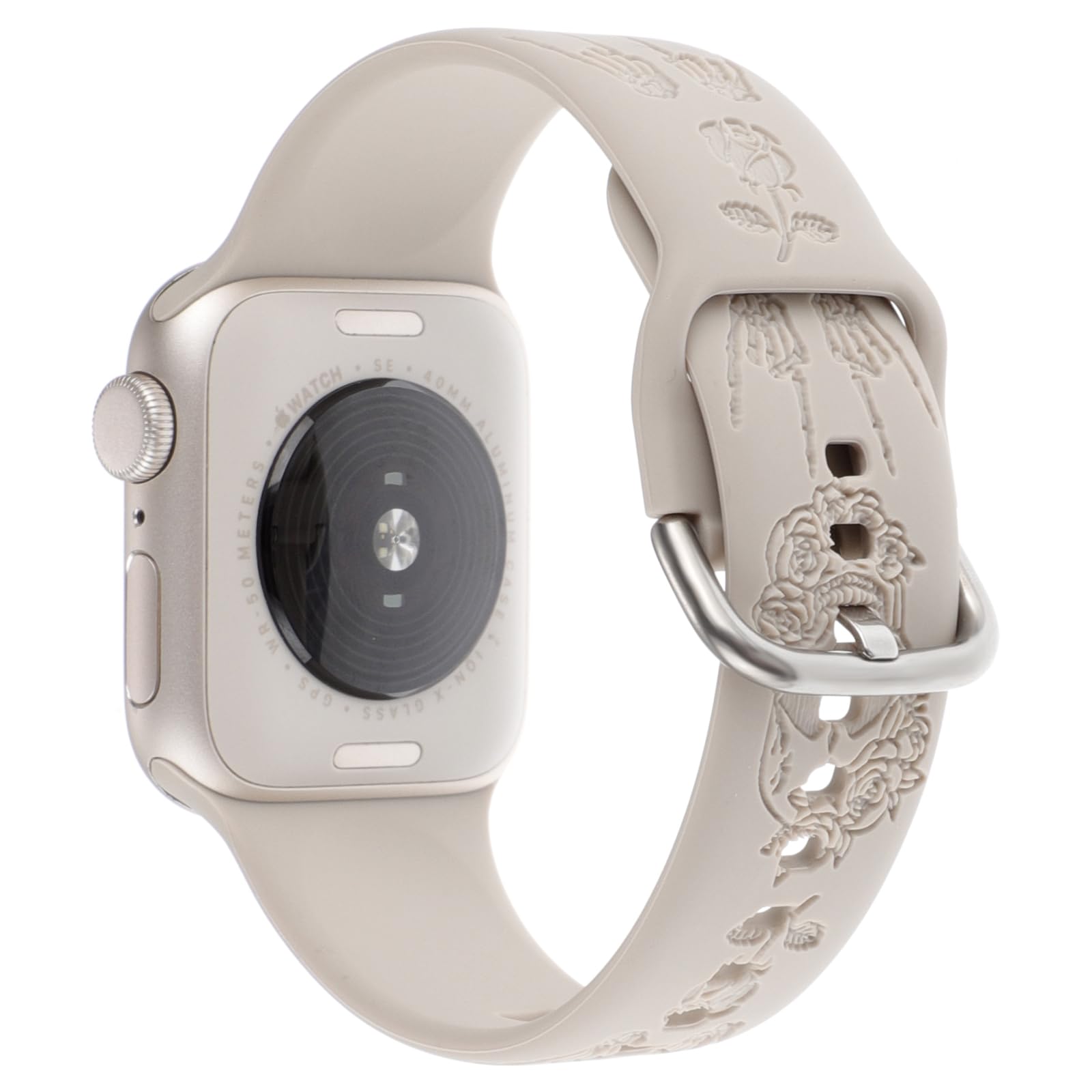 Halloween Skull Engraved Silicone Band Compatible With Apple Watch 38Mm 40Mm 41Mm,Floral Carved Soft Silicone Sport Wristband Cu