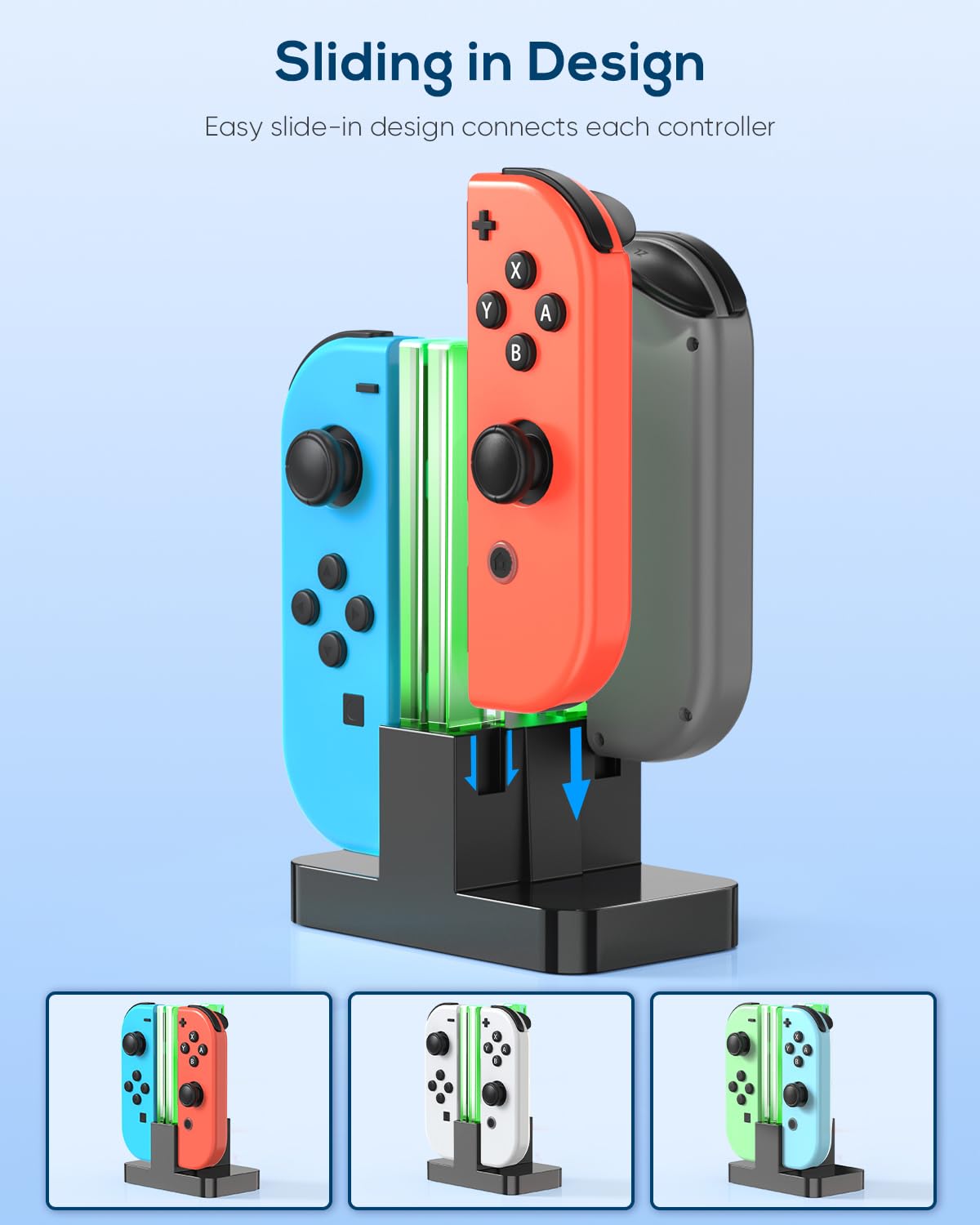 Charging Dock Replacement For Joycon Controller Charger For Switch Oled Console For Joy Cons, Dock Station For Switch Accessorie