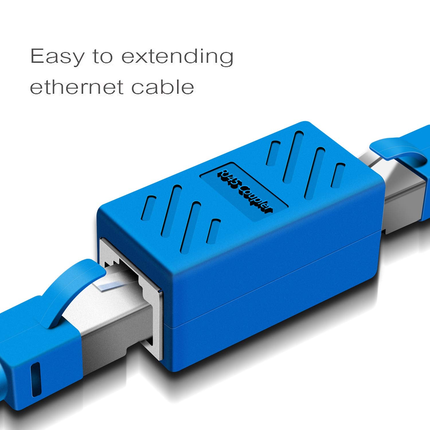 Y.D.F Rj45 Coupler, Ethernet Connectors, For Cat7/Cat6/Cat5E/Cat5 Ethernet Cable Extender Connector   Female To Female, Blue