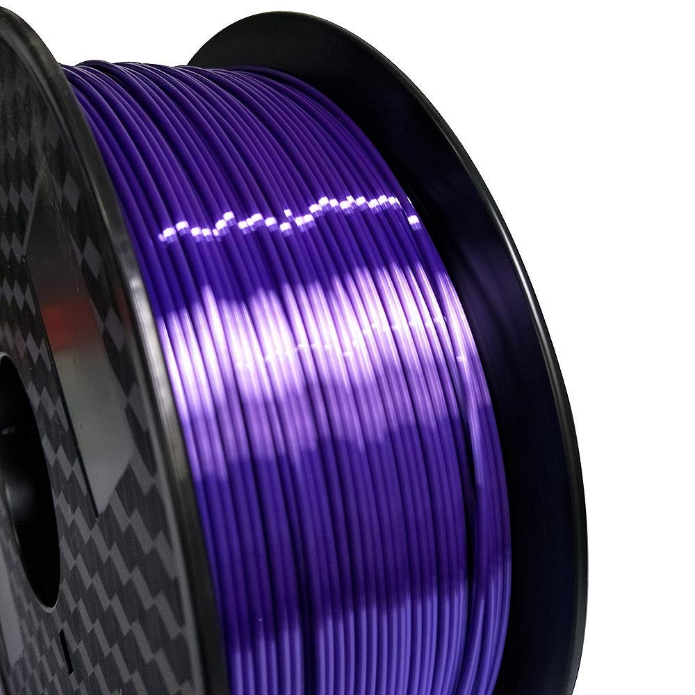 Silk Purple Pla 1.75Mm 3D Printer Filament 1Kg (2.2 Lbs) Silky Shiny Purple 3D Printing Material Metallic Dark Violet Purple Col