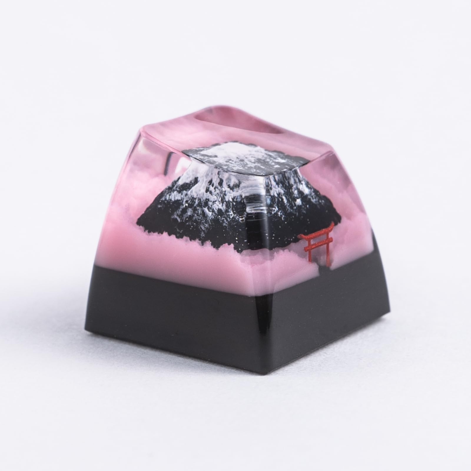 Redqin Artisan Keycap   Mount Fuji Sakura Custom Keycaps Esc Resin Keycap Handmade Artisan Keycaps Mountain Keycap For Cherry Mx