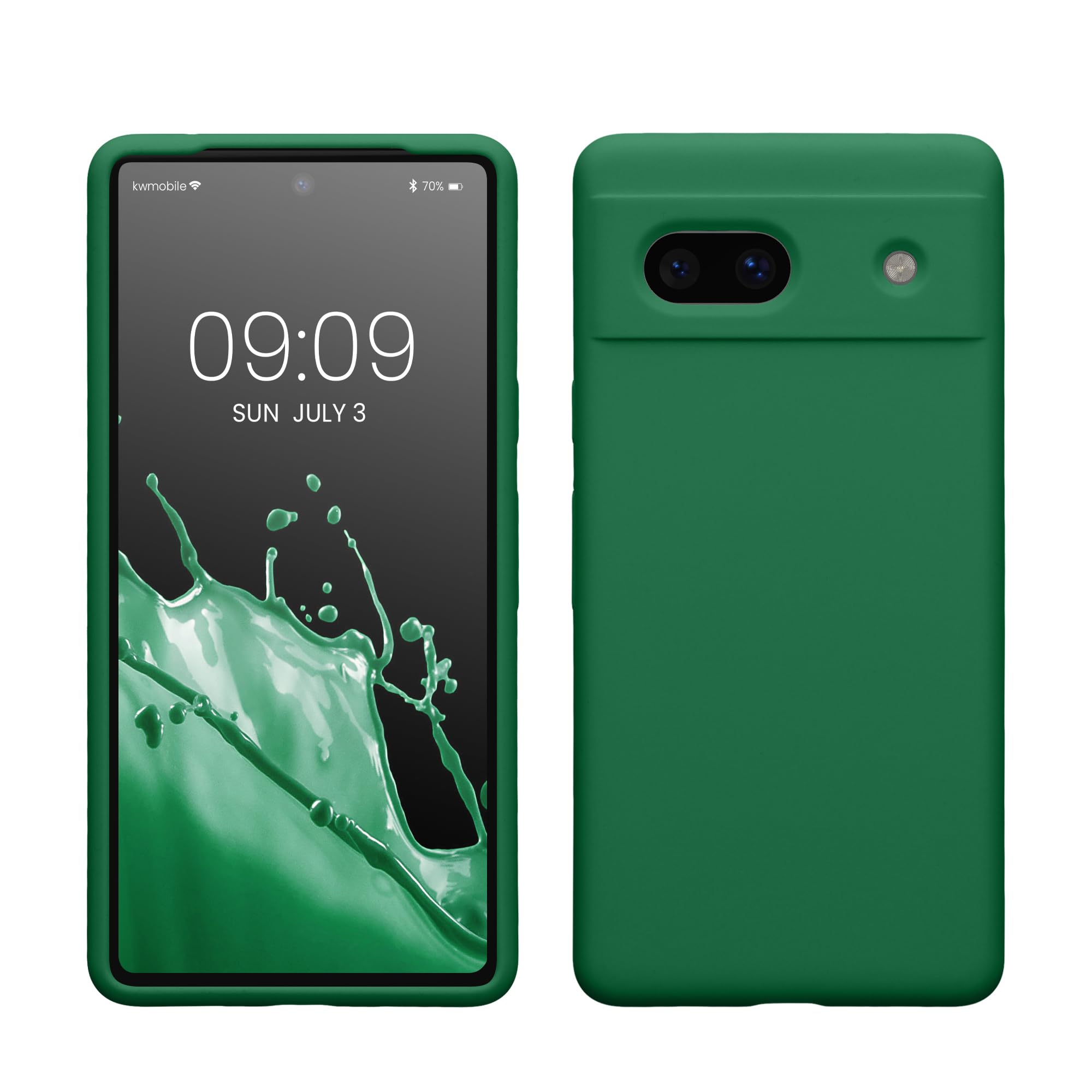 kwmobile Case Compatible with Google Pixel 7a Case - TPU Silicone Phone Cover with Soft Finish - Pixie Green