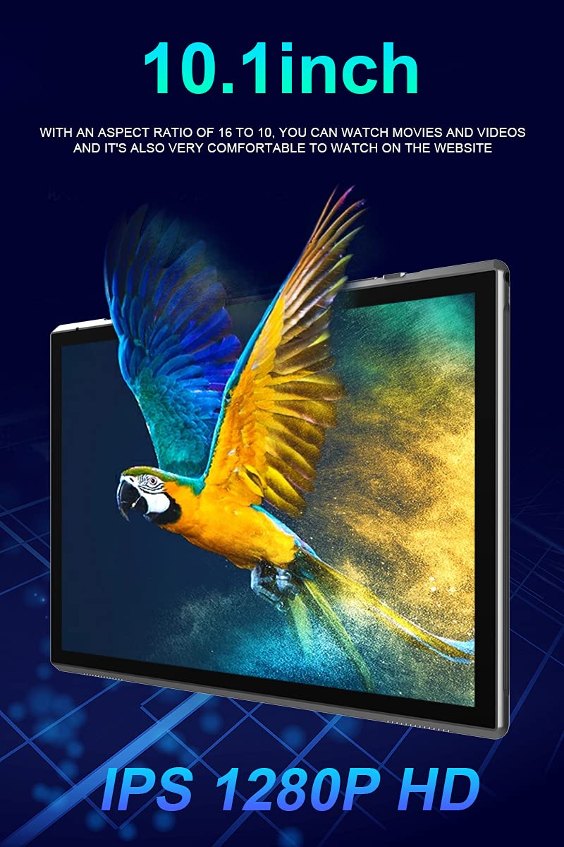 Tablet 10 Inch Android Tablet Pc, 10.1'' Touch Screen Quad Core Processor 4Gb Ram 32Gb Rom 2Mp+8Mp Dual Camera,Wifi Bluetooth 1T
