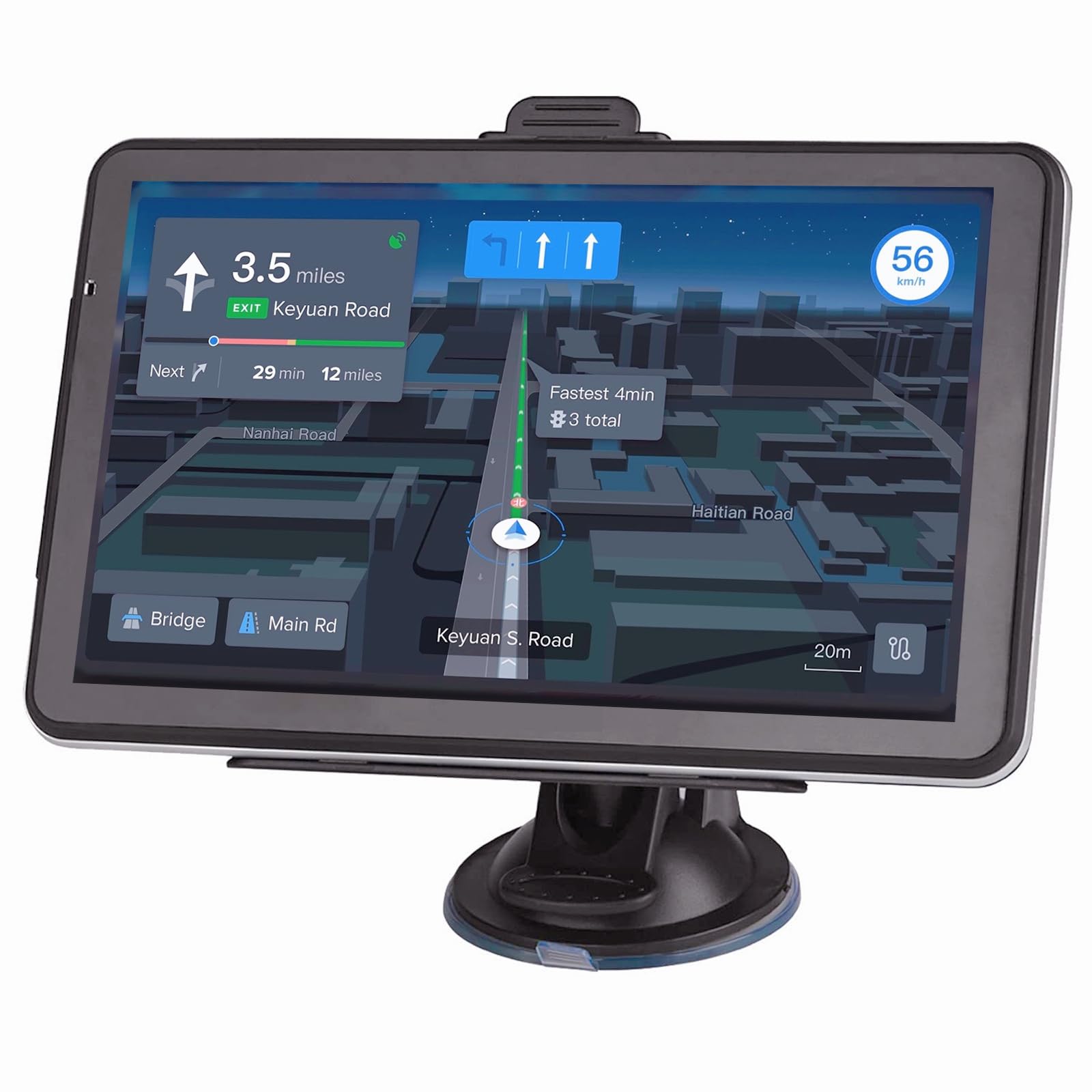 Gps Navigation For Car, Latest 2024 Map 7 Inch Touch Screen Car Gps 256 16Gb, Voice Turn Direction Guidance, Support Speed And R