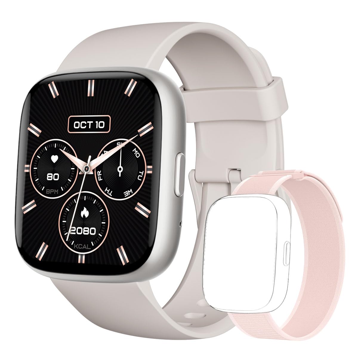 Toobur Smart Watch For Women, 1.83'' Fitness Tracker Watch With Heart Rate/Step Tracker/Pedometer/Sleep, Ip68 Waterproof Smartwa