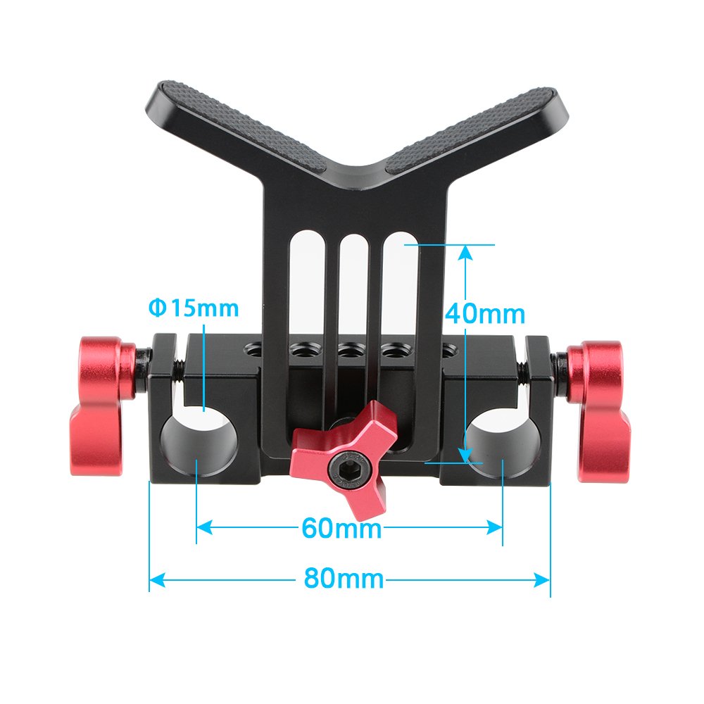 Camvate Lens Support 15Mm Rod Clamp Rail Block For Dslr Rig Rod Support Rail System(Red   1107