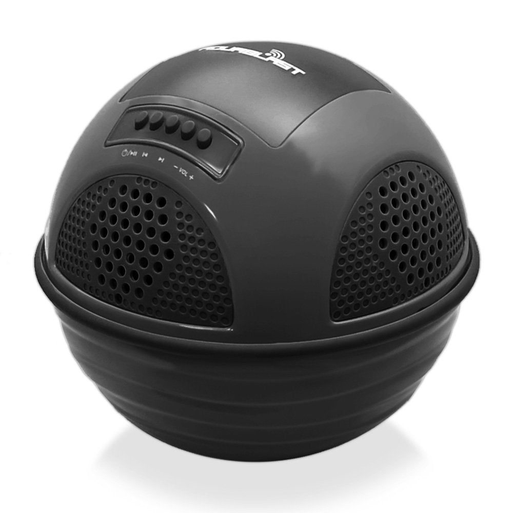 Pyle Portable Waterproof Floating Pool Speaker   Outdoor Wireless Bluetooth Compatible Rechargeable Battery Powered Shower Loud