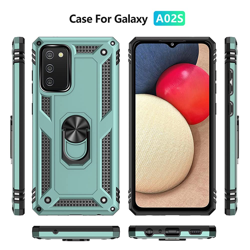 Sktgslamy For Samsung A02S Case, Galaxy A02S Case,With Screen Protector,[Military Grade] 16Ft. Drop Tested Cover With Magnetic K