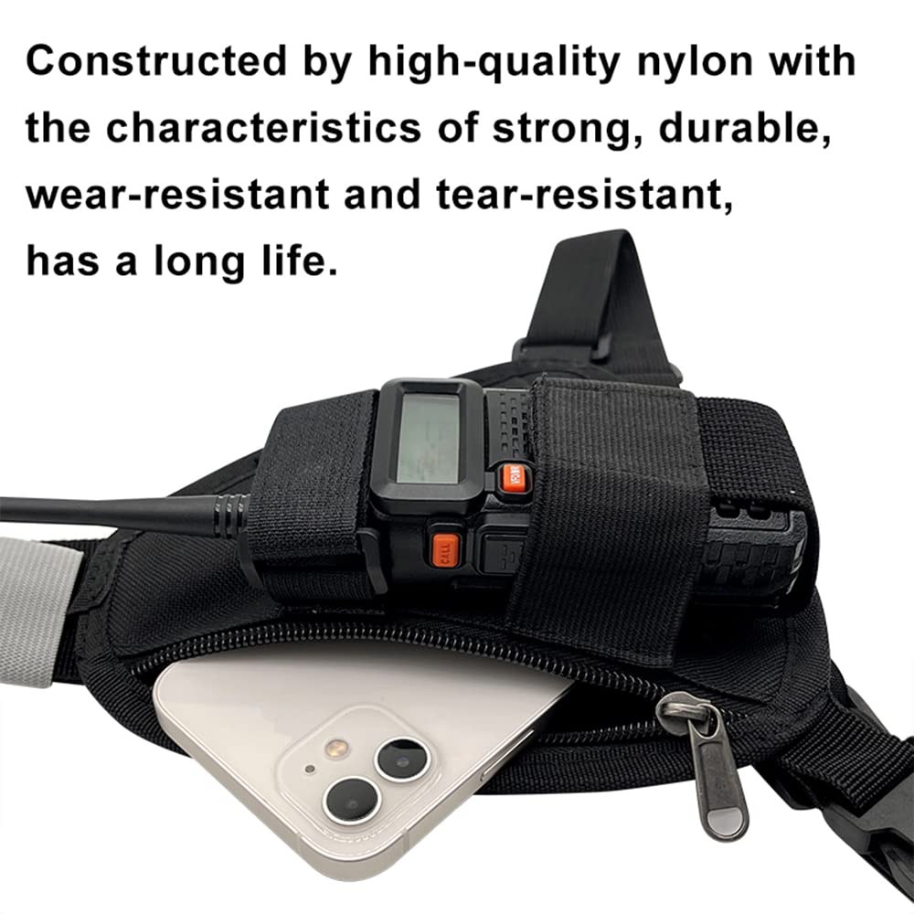 Lseng Radio Chest Harness Shoulder Radio Holster Chest Pack Adjustable Single Radio Pouch Two Way Radio Holster For Motorola Cp2