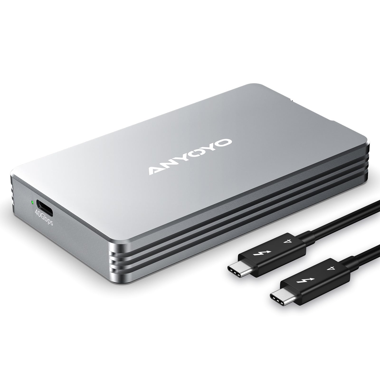 40Gbps NVMe SSD Enclosure for Thunderbolt 4/3, USB4 M.2 NVMe Enclosure for PCIe 2280 M-Key (B+M Key), USB C Enclosure Compatible