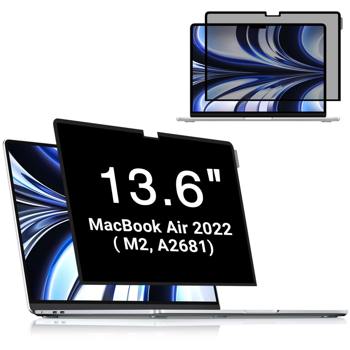 Filmext Macbook Air M2 13.6 Inch Screen Protector, Privacy Shield, 2022 Release (A2681), Polyethylene Terephthalate, 1 Piece