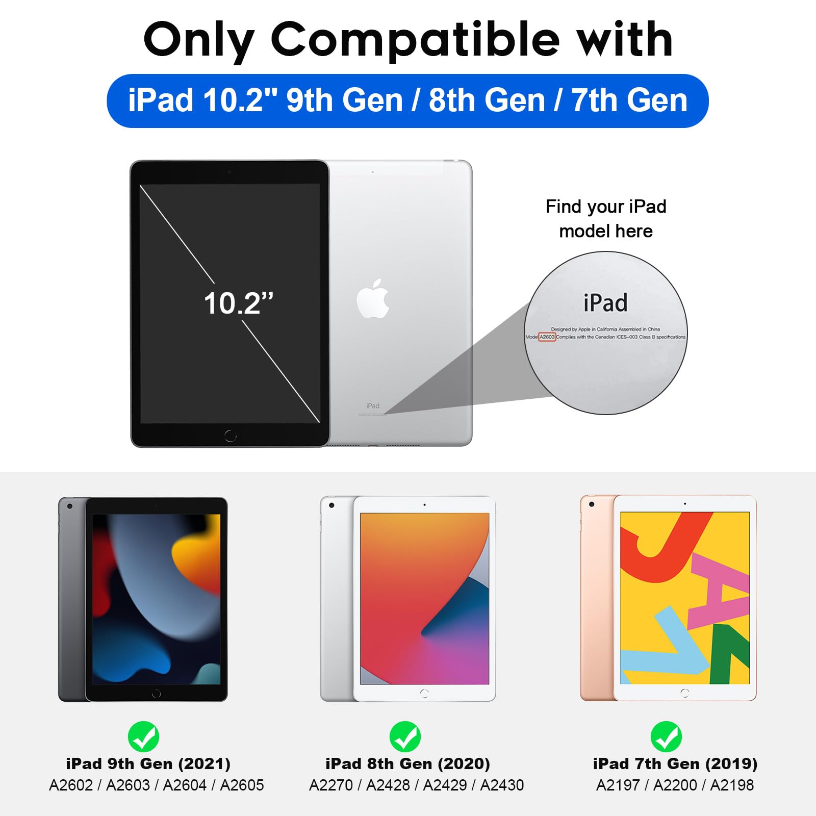 Supfine For Waterproof Ipad 9Th Generation Case, [Built In Screen Protector] [Ip68 Waterproof] Full Body Rugged Shockproof Prote