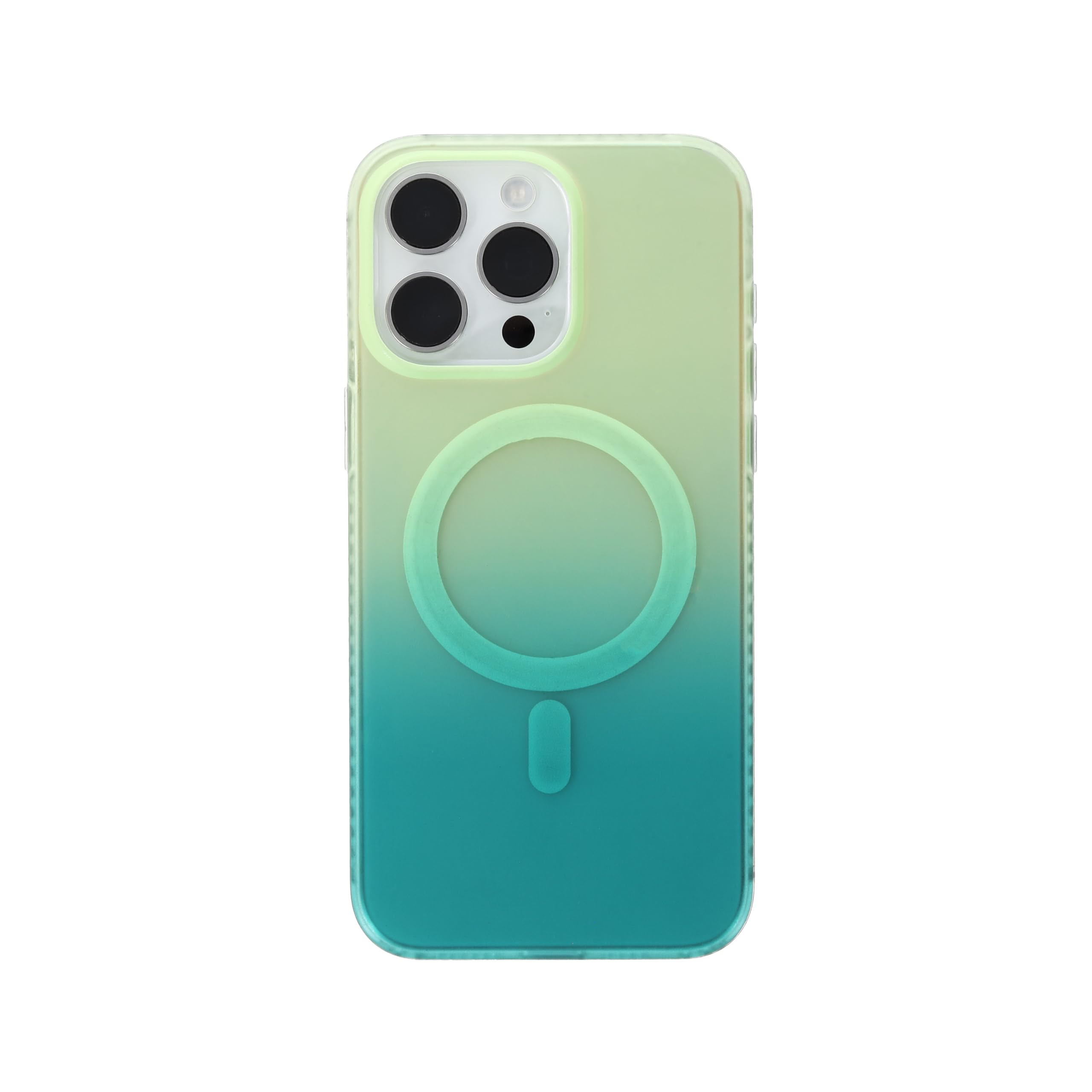 Katti Case Gradient Case for the iPhone 15 Pro, Green and Yellow Multi-Color Ombre Design, Impact-Resistant and with Magnets