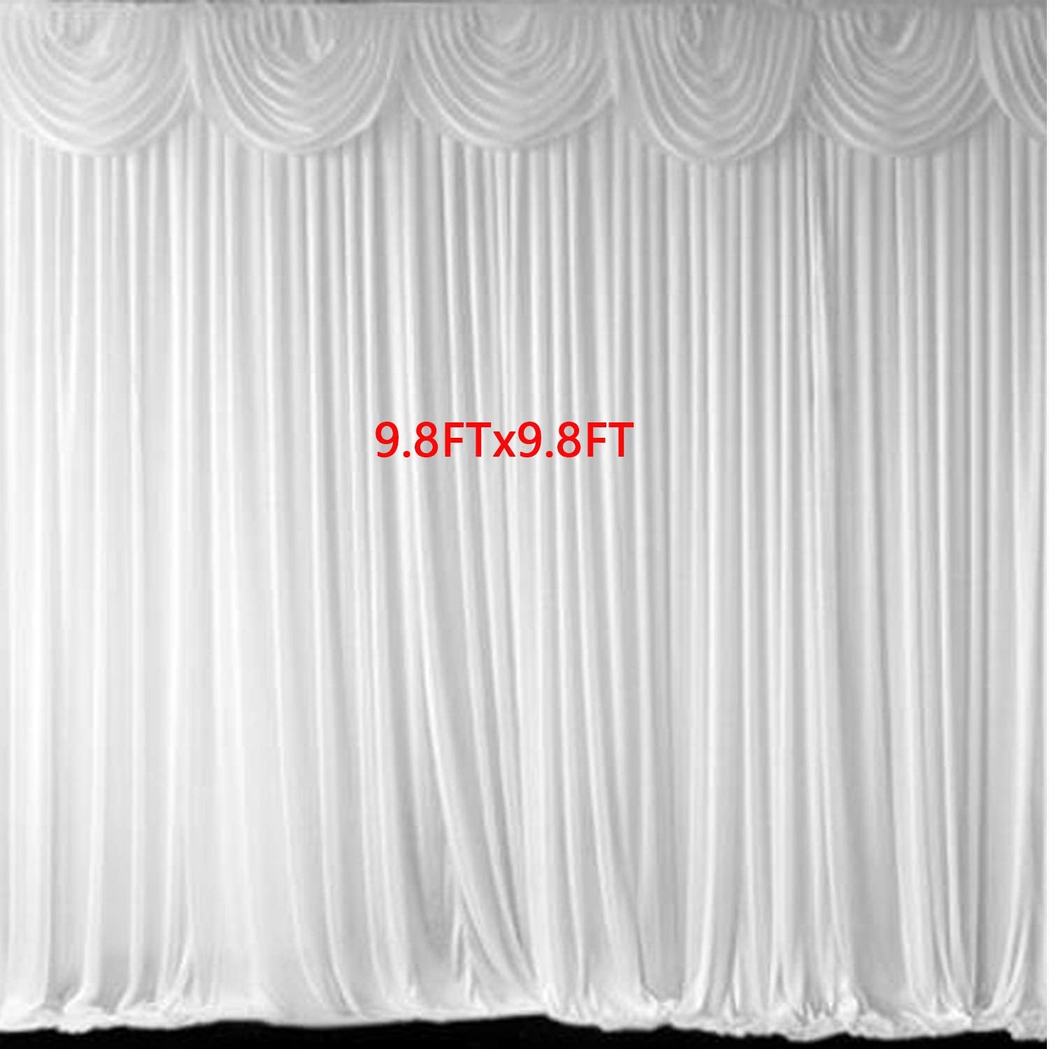 Myoyay Luxury Ice Silk Backdrop Curtains 10X10Ft Wedding Stage Backdrop Drapes Silk Fabric Curtain Panels For Wedding Ceremony P