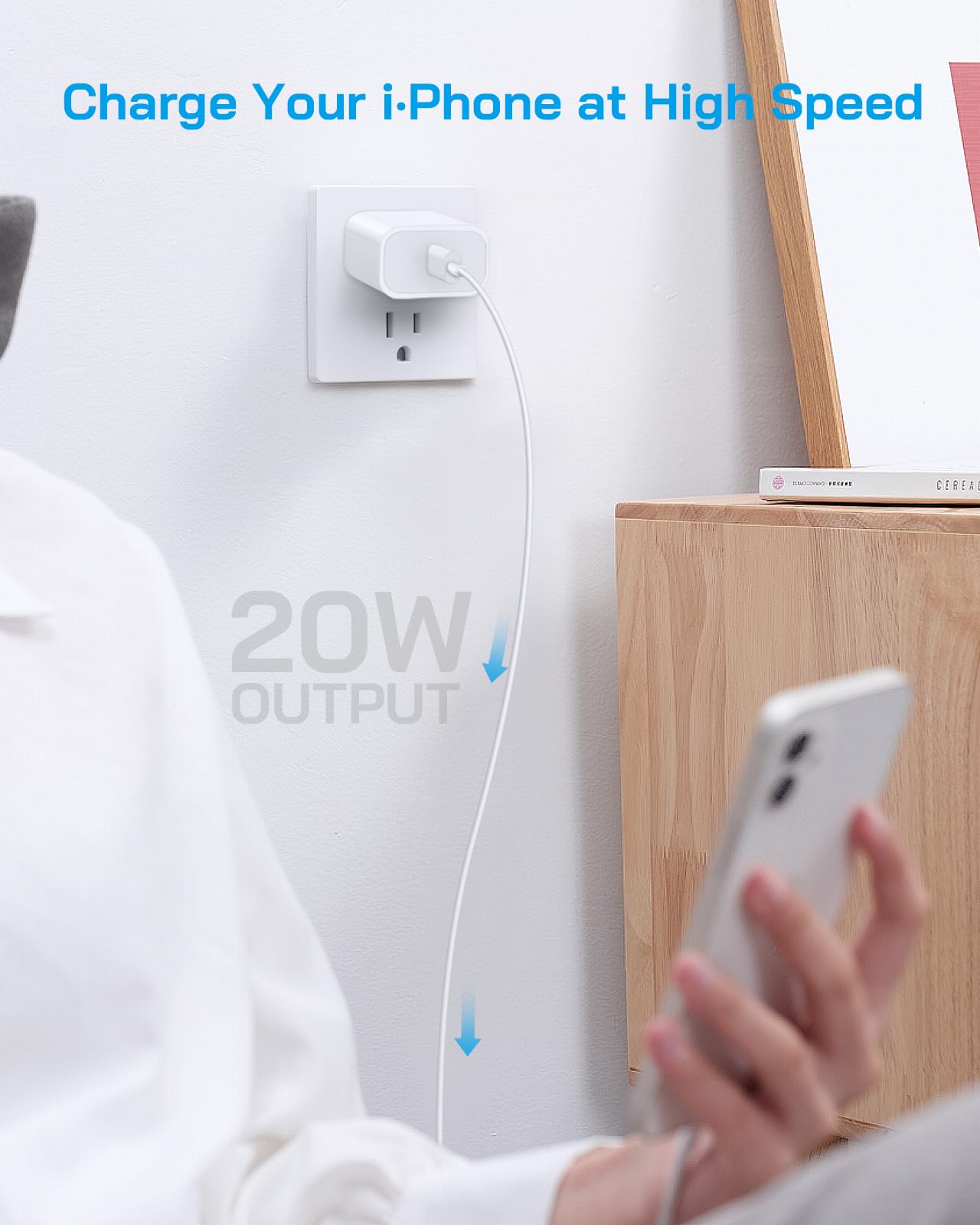 I Phone Charger Fast Charging, 4 Pack 20W Fast Charger I Phone Cube With 6 Ft Usb C Charger Cord, Phone 14 13 Fast Charging Comp