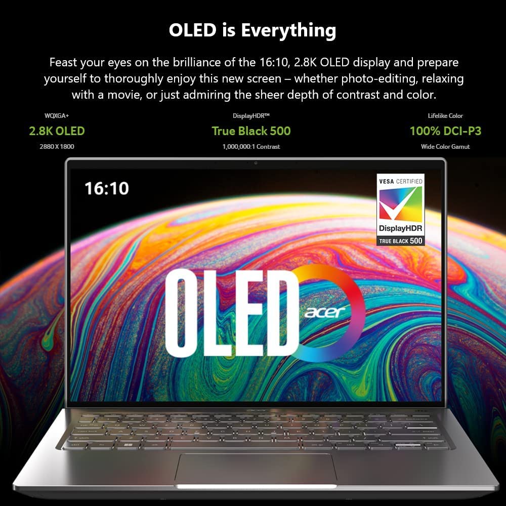 Acer Swift 3 Oled Intel Evo Thin & Light Laptop | 14'' Oled 2880X1800 | Intel Core I7 12700H | Intel Iris Xe Graphics | 16Gb Lpd