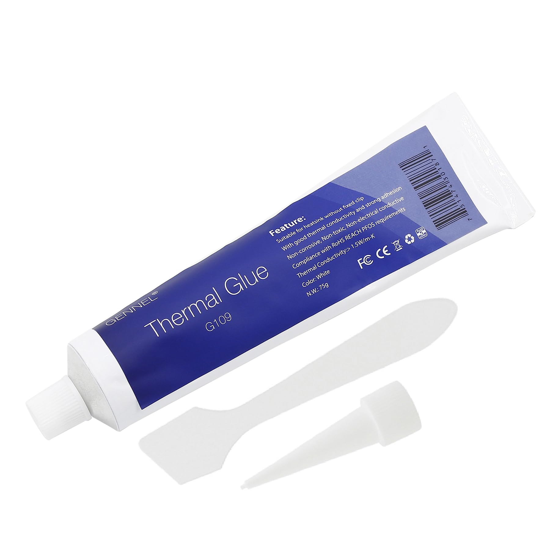 GENNEL G109 75Grams Thermal Glue, Thermal Conductive Plaster, Silicone Viscous Adhesive Compound for LED GPU Chipset Printer MOS