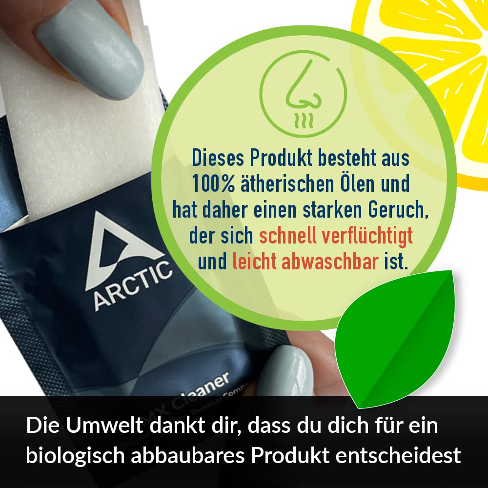 ARCTIC MX Cleaner (40 pieces)   Cleaning wipes for removing thermal paste, 11.5 x 11.5 cm, biodegradable