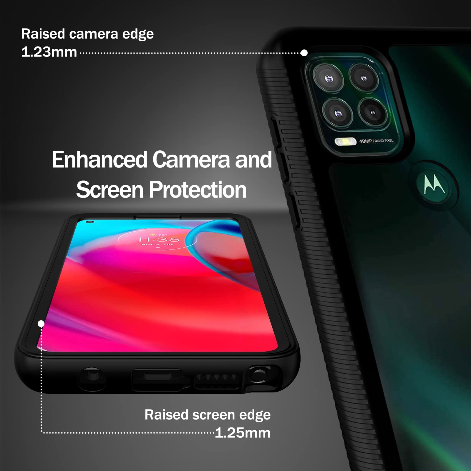 Wahhle Compatible With Moto G Stylus 5G Case, Built In Screen Protector Full Body Shockproof Slim Fit Bumper Protective Phone Co