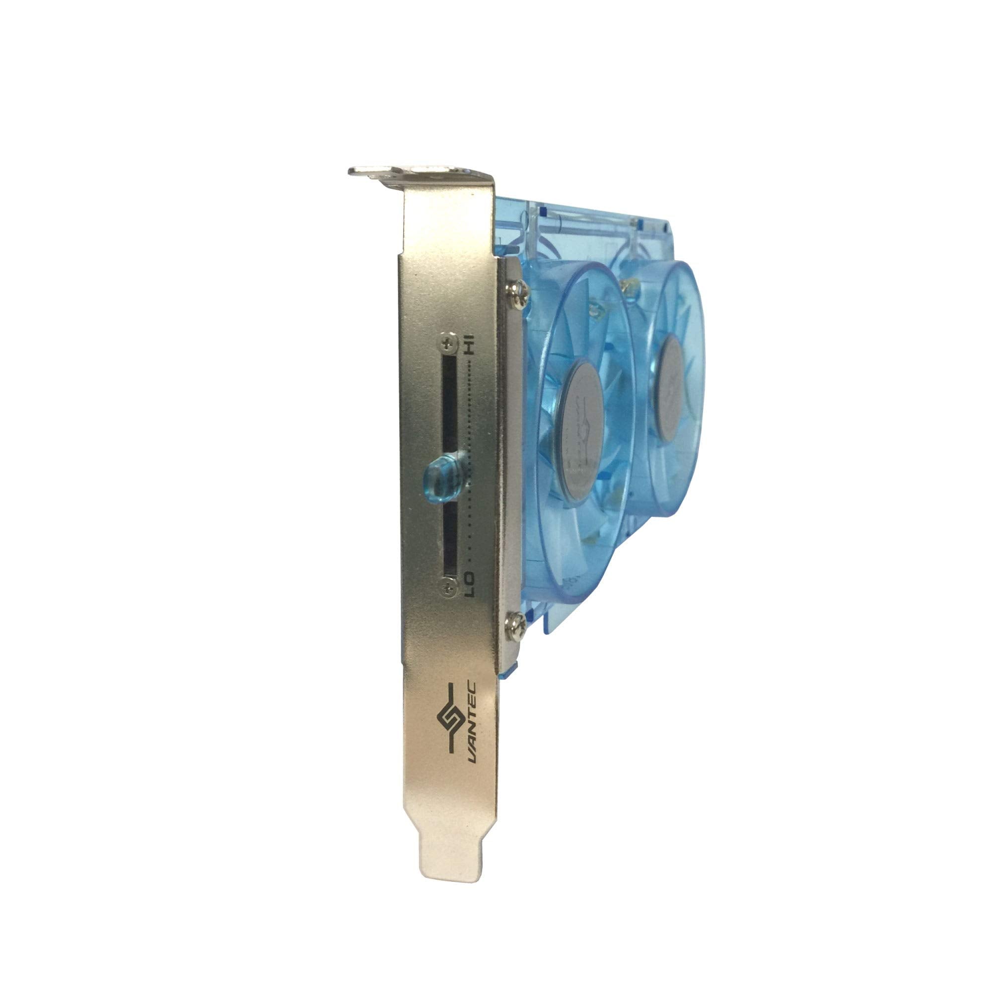 Vantec Sp Fc70 Bl Spectrum System Fan Card With Dual Adjustable 70Mm Uv Led Fans (Blue), 195X92X20Mm