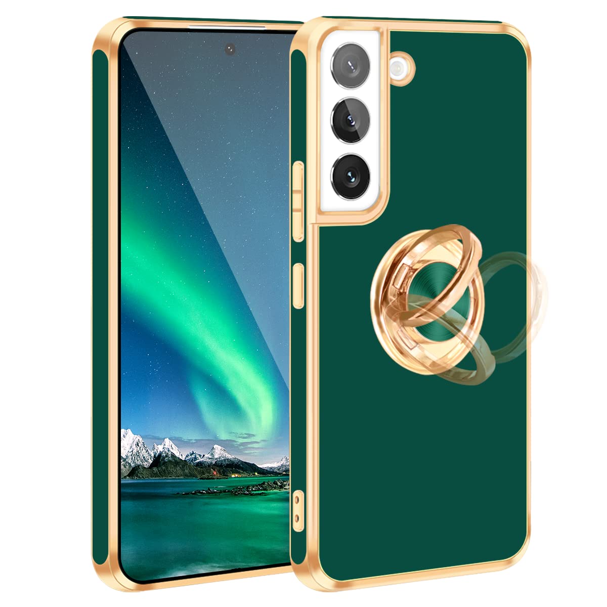 Fingic For Samsung Galaxy S22 Case, Samsung S22 Phone Case With Ring Stand, 360