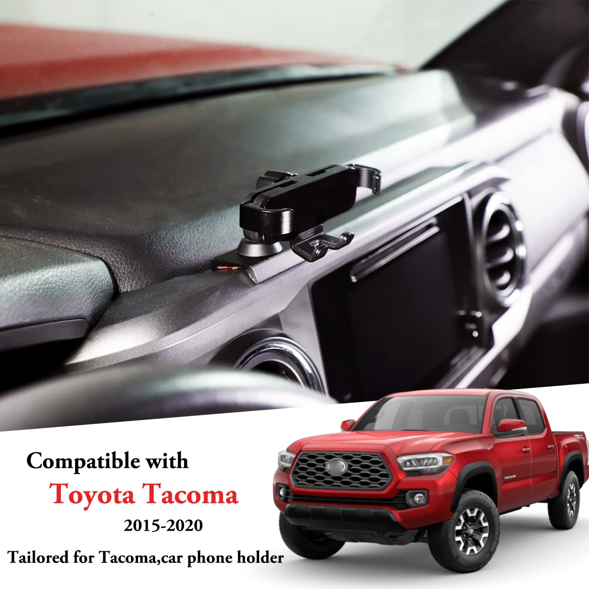 Cheayar Car Phone Holder,Car Phone Mount Tacoma, For All Mobile Phones,Phone Mount Dash Clip, Compatible With Tacoma 2015 2016 2