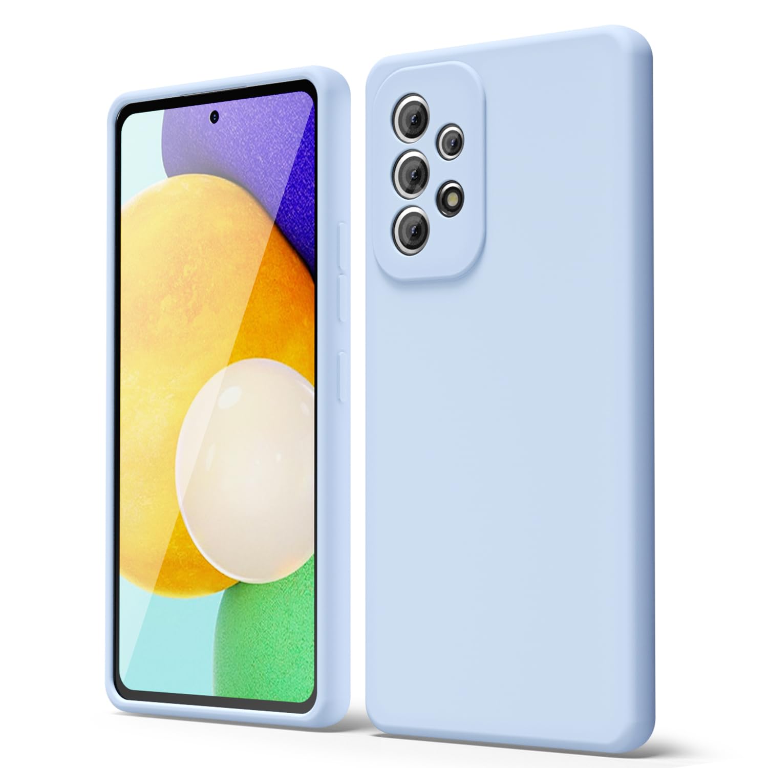 Oakxco For Samsung Galaxy A52 5G Case Liquid Silicone, Cute Thin Slim Soft Rubber Tpu Plain Smooth Gel Cover For Women Girl, Mat