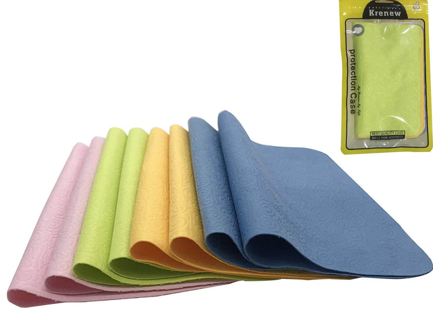 Eyeglass Cleaning Cloth Also Work For Watches, Camera, Lens, Glasses, Screen, Ipad, Iphone, Tablet, Cell Phone, Smartphone Laptops Cloths Cleaner Kit (8 Pieces) (Four Colors)